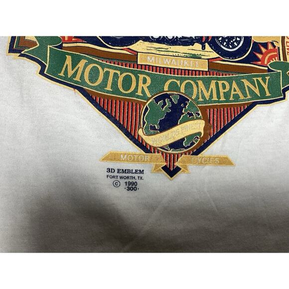 Vintage 1990 Harley Davidson Double 3D Emblem Tank Live To Ride Size Large - Picture 3 of 13